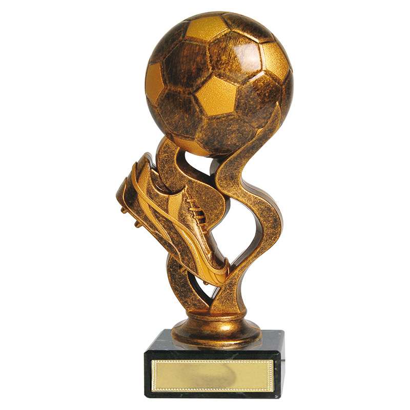 FOOTBALL BOOT AND BALL WAVES TROPHY SILVER