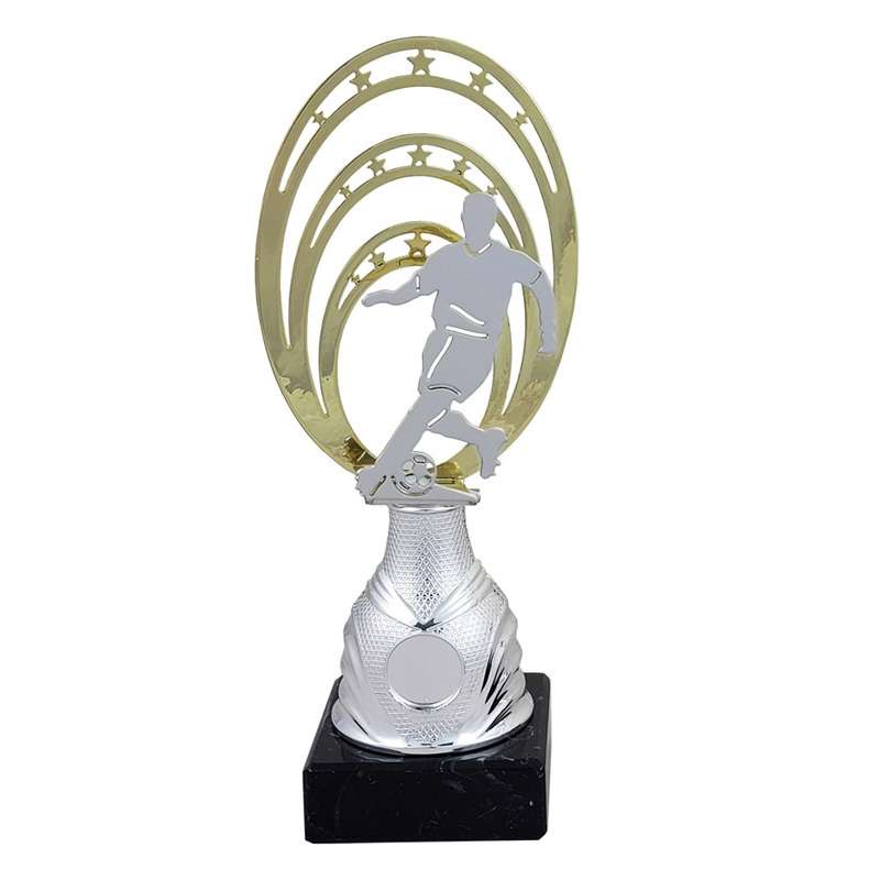 FOOTBALL METALLIC OVAL TROPHY TAKES 1"