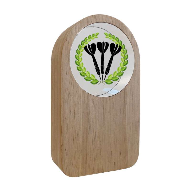 WOOD AND GLASS TROPHY – DARTS