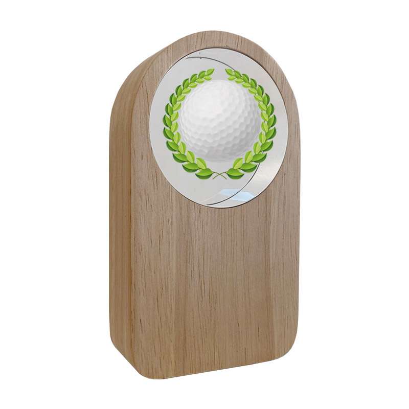 WOOD AND GLASS TROPHY – GOLF