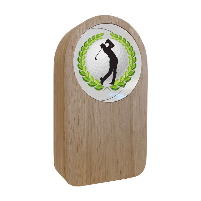 WOOD AND GLASS TROPHY – GOLF MALE