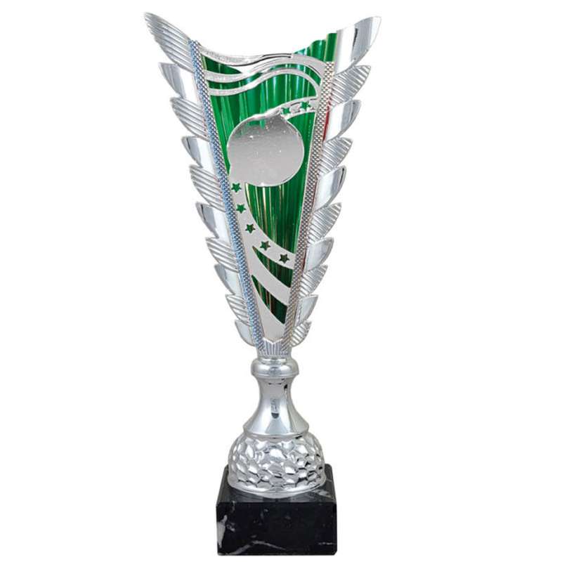 SILVER GREEN 2" FUEGO TROPHY