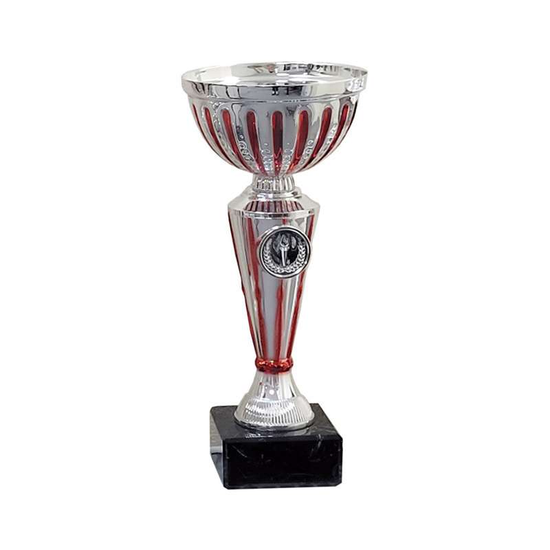 SILVER RED STRIPED CUP