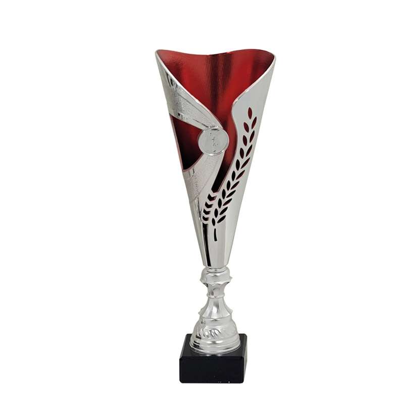 SILVER / RED LAUREL FLUTED CUP