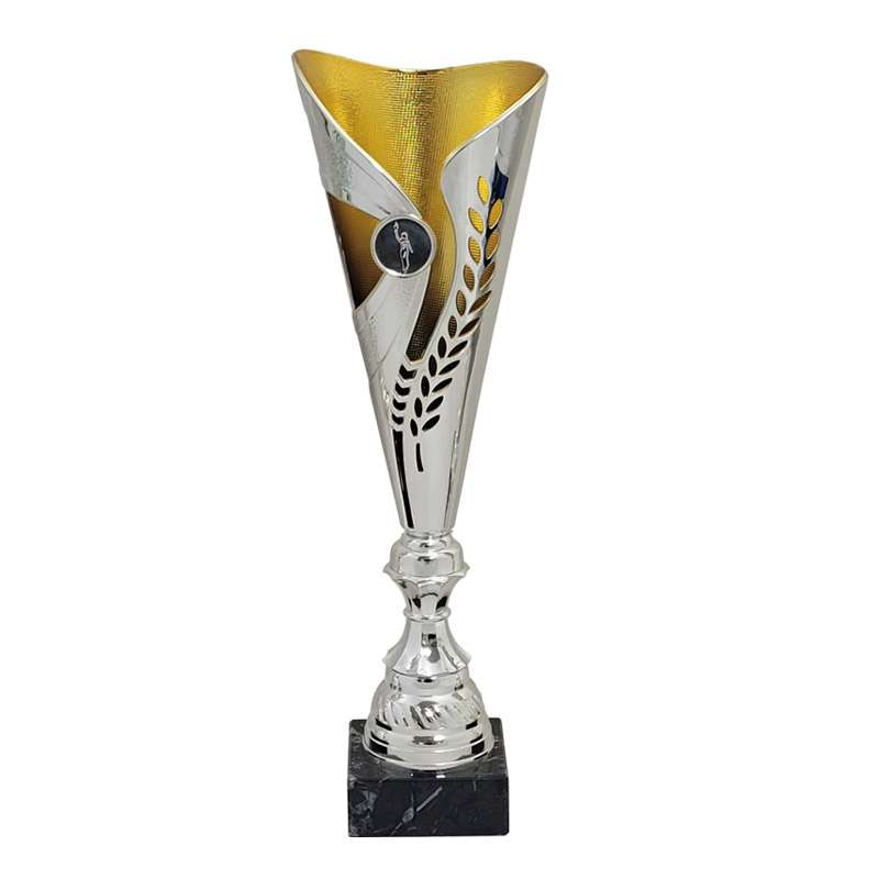 SILVER / YELLOW LAUREL FLUTED CUP