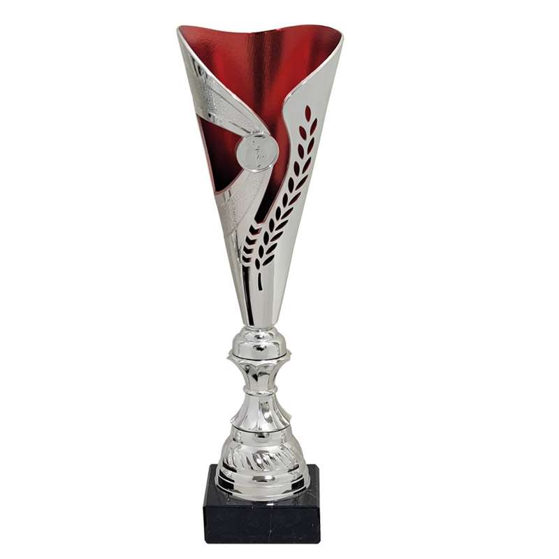 SILVER / RED LAUREL FLUTED CUP