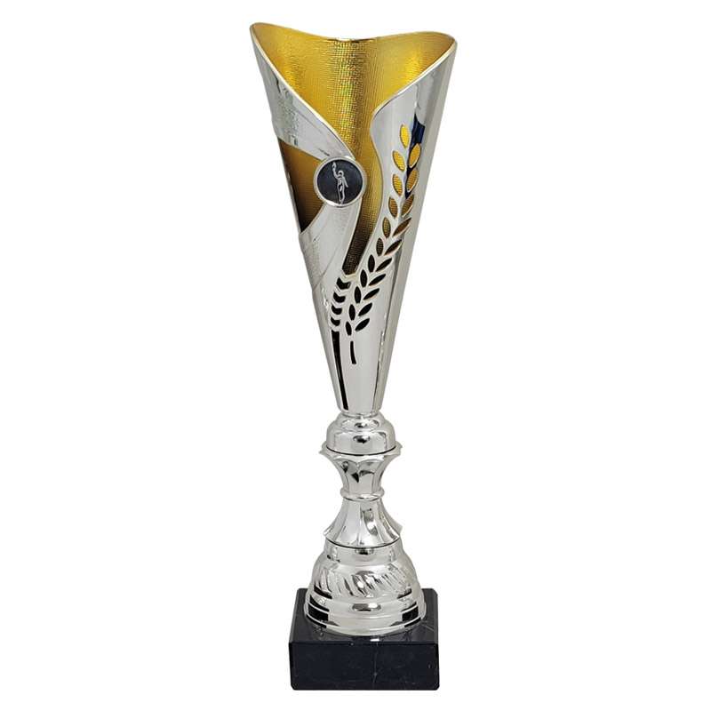 SILVER / YELLOW LAUREL FLUTED CUP