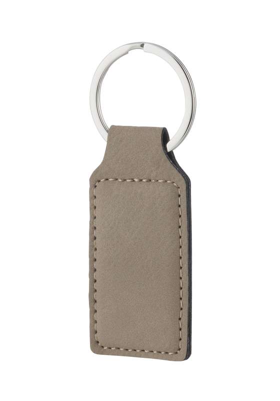 LZS 3.75in x 2.5in Brown Leatherette Key Ring – Brown