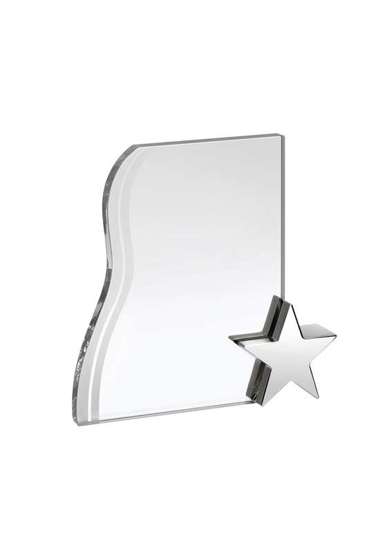 LG 7.25in Silver Star Crystal Award – Silver/Clear