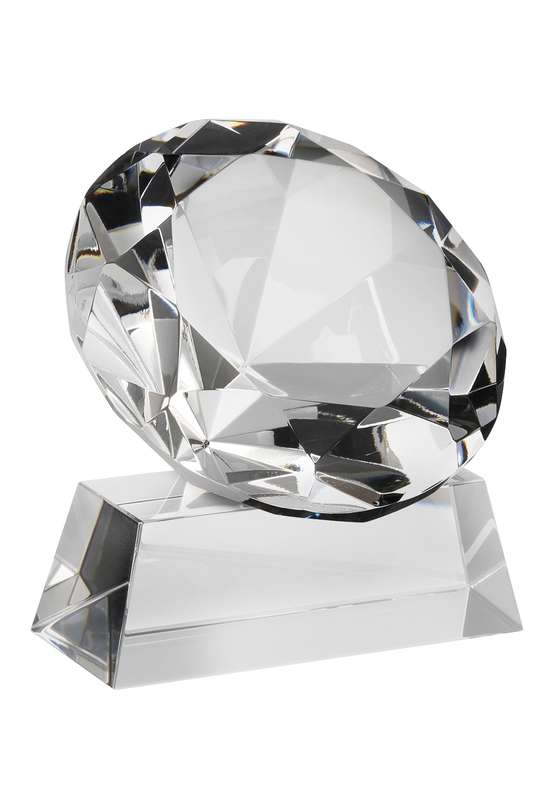 LG 3.5in Swatkins Optical Crystal Diamond Award – Clear