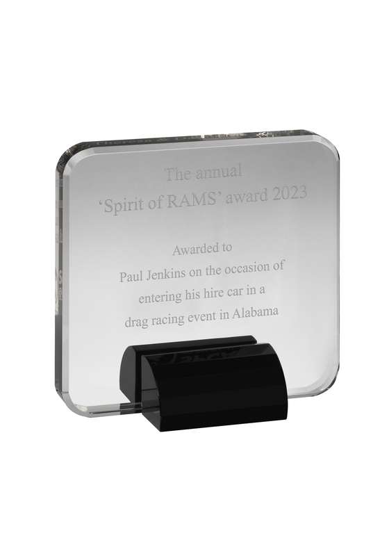 LG 5.5in x 5.5in Swatkins Black & Clear Crystal Award – Clear/Black