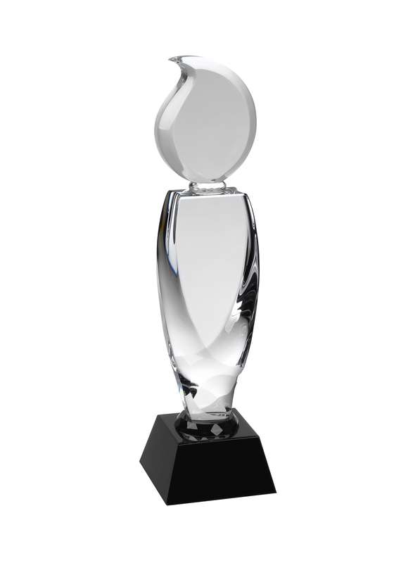 LG 11in Clear & Black Crystal Award Boxed – Clear/Black