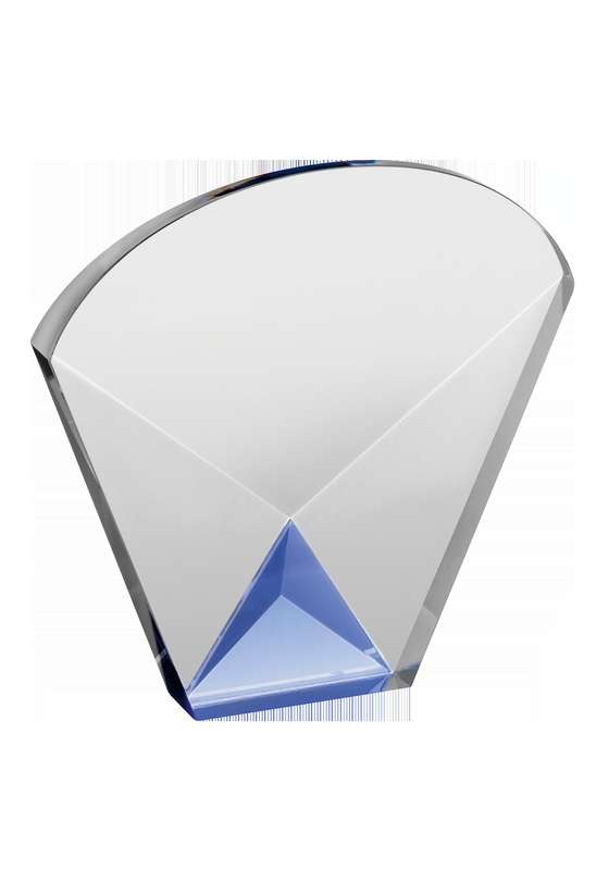 LG 4.75in Clear & Blue Crystal Award – Clear