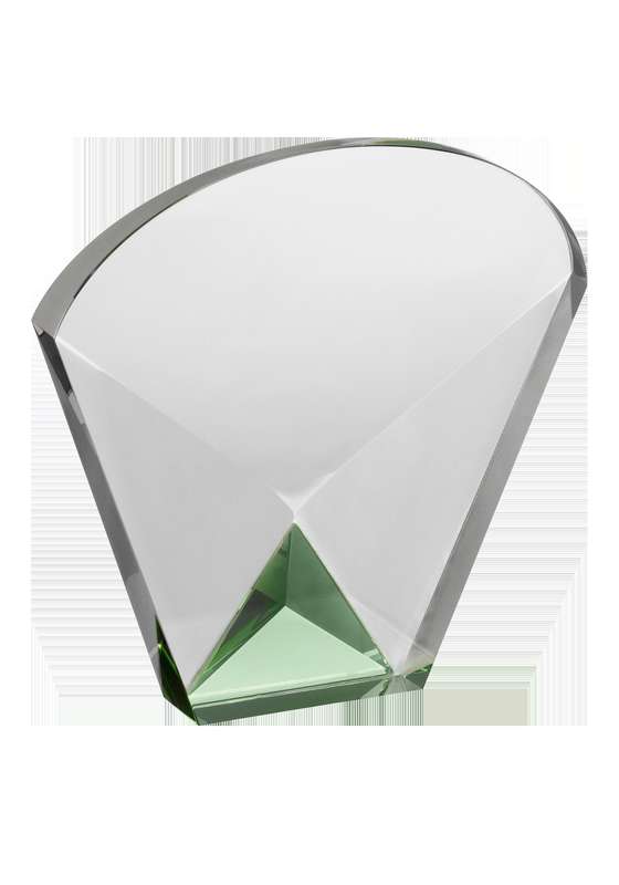 LG 5.5in Clear & Green Crystal Award – Clear