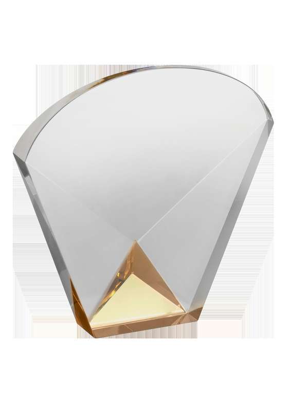 LG 6.25in Clear & Yellow Crystal Award – Clear