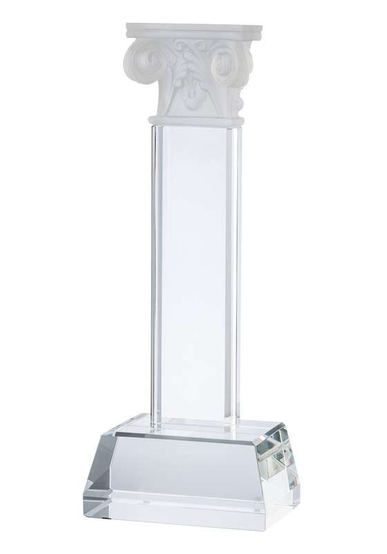 LG 11.5in Swatkins Signature Optical Crystal Column Award – Clear