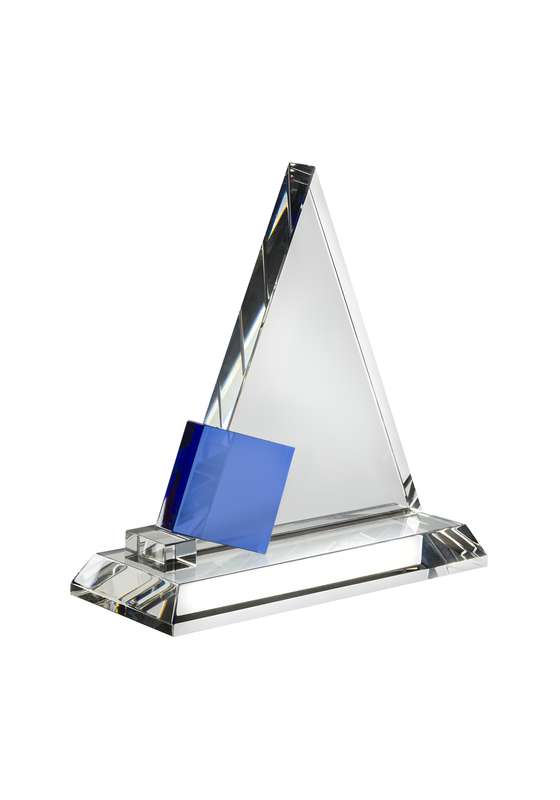 LG 6in Clear & Blue Optical Crystal Award – Clear/Blue