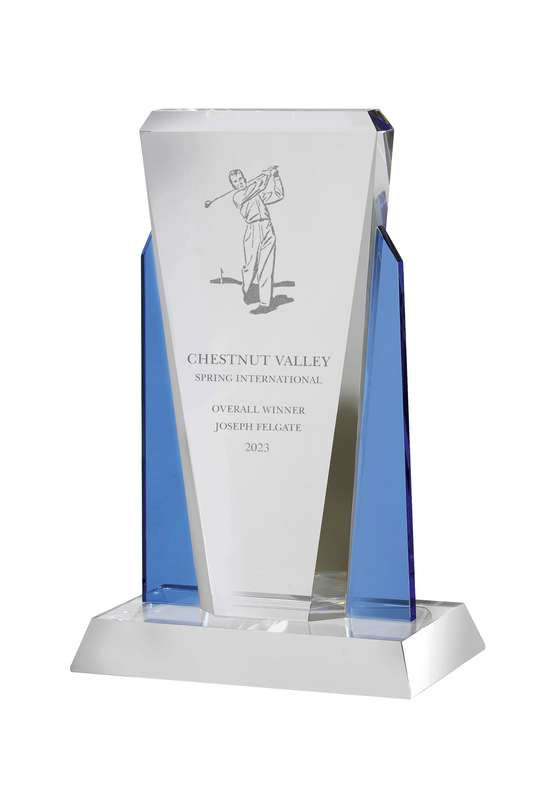 LG 10.5in Clear & Blue Optical Crystal Award – Clear/Blue