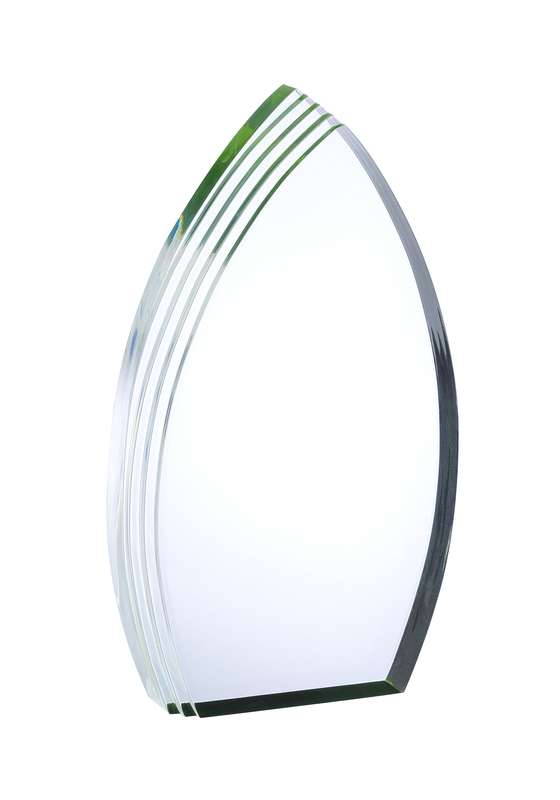 LG 9in Clear & Green Acrylic Award – Clear/Green