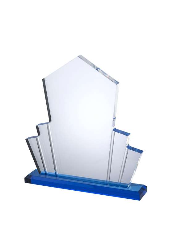 LG 11.75in Clear & Blue Podium Acrylic Award – Clear/Gold