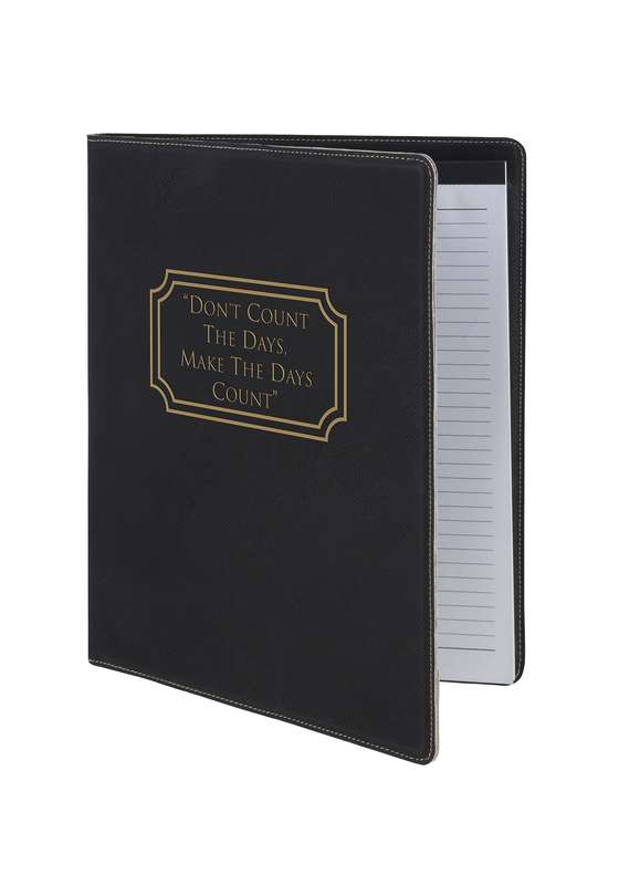 LZL 9in x 7in Black A5 Note Pad & Document Holder – Black