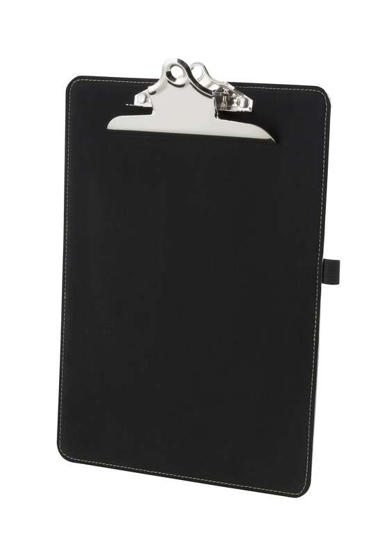 LZL 12.5in x 9in Black Leatherette Clipboard – Black