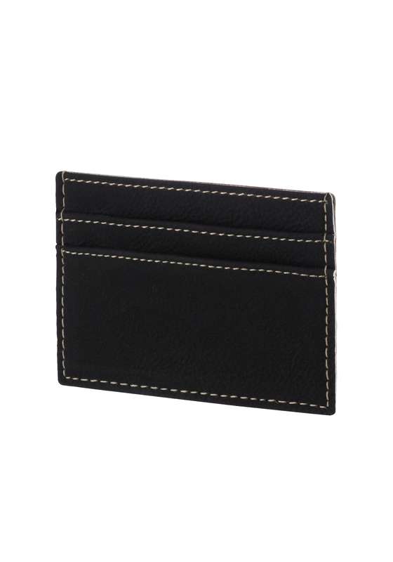 LZS 3in x 4in Black Leatherette Card Holder – Black