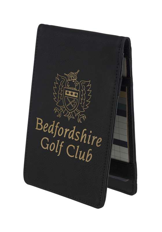 LZM 4in x 4.5in Black Leatherette Golf Score Card Holder – Black