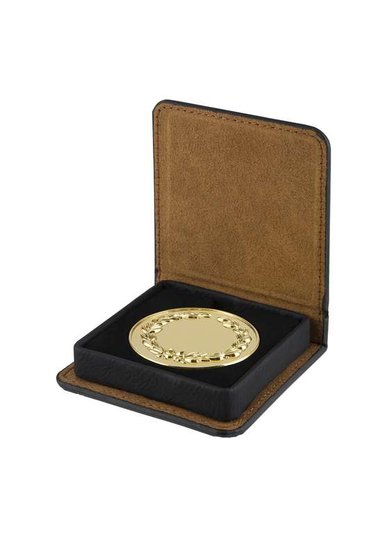 LZM Leatherette Medal Case – 66mm & 76mm Recess – Black
