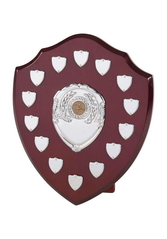 MC MB 12in Perpetual Shield Award – 14 Side Shields – Brown