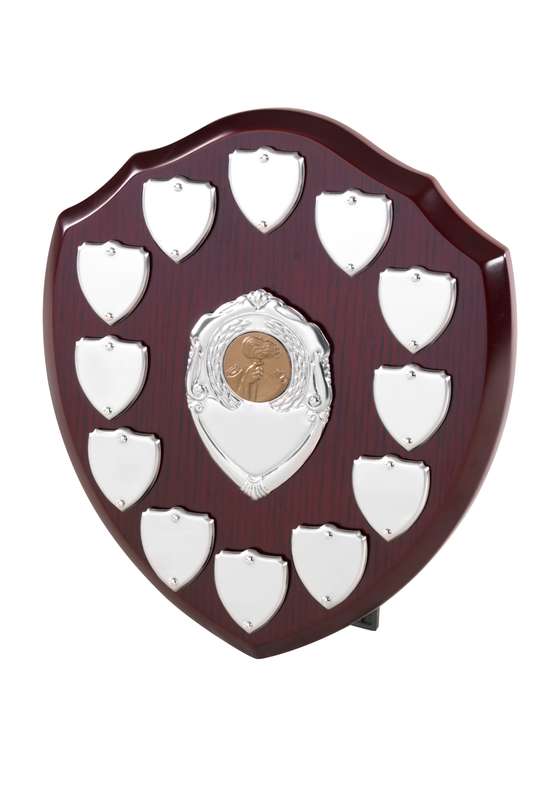 MB 8in Perpetual Shield Award – 12 Side Shields – Brown
