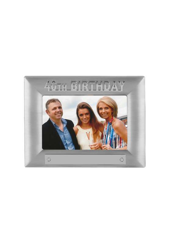 MB 7in x 5.25in 40th Birthday Photoframe – 6in x 4in Photo – Silver