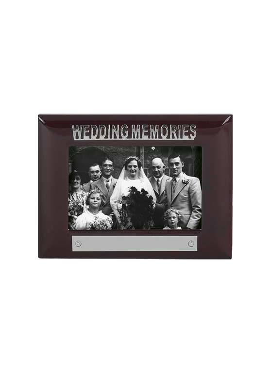 MB 7in x 5.25in Wedding Memory Photoframe – 6in x 4in Photo – Silver/Brown