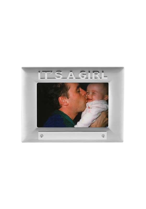 MB 7in x 5.25in It’s A Girl Photoframe – 6in x 4in Photo – Silver