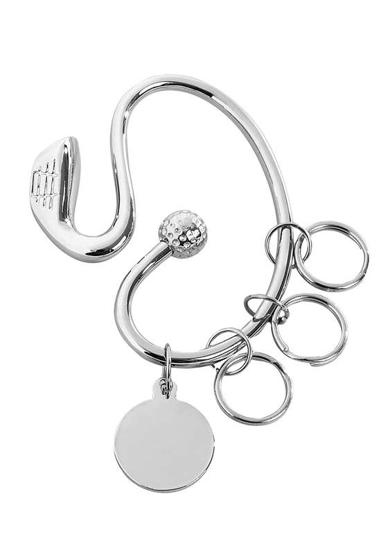MB 2in Golf Tag & Split Rings Key Ring – Silver
