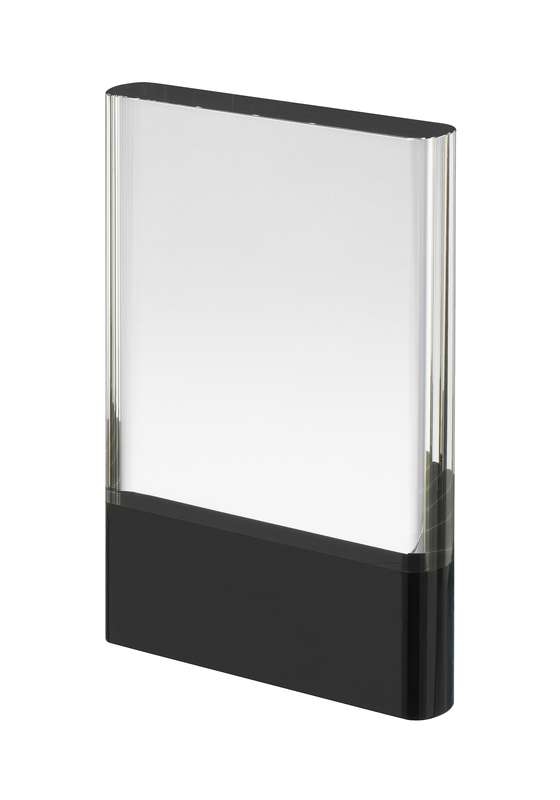 LG 9in Clear & Black Crystal Award Boxed – Clear/Black