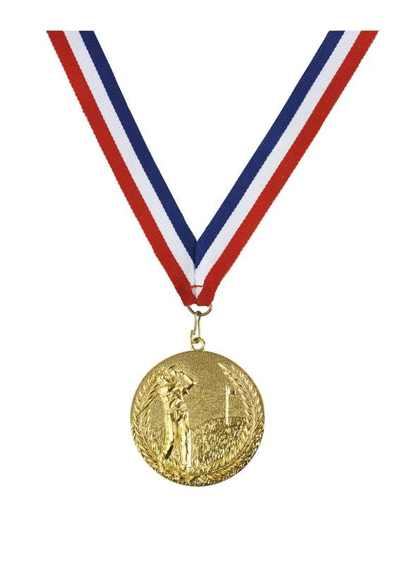 MB 68mm Gold Finish Golf Medal – Gold