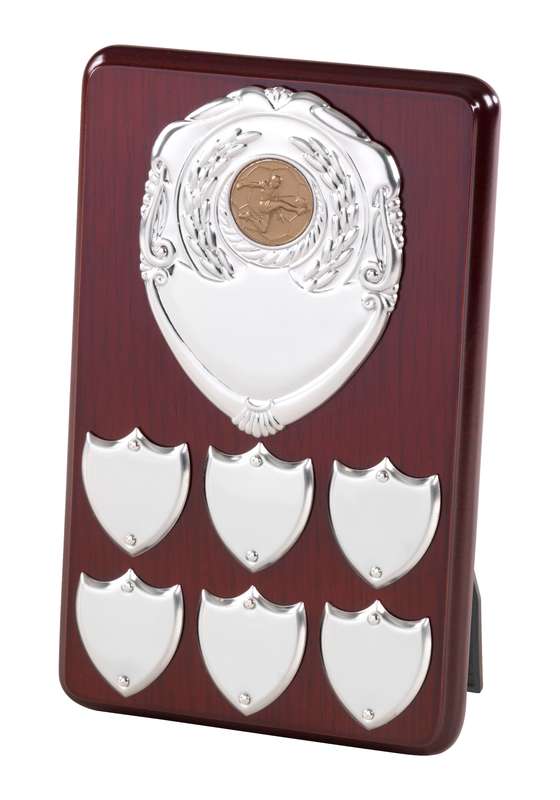 MB 8in Perpetual Plaque – 6 Side Shields – Silver
