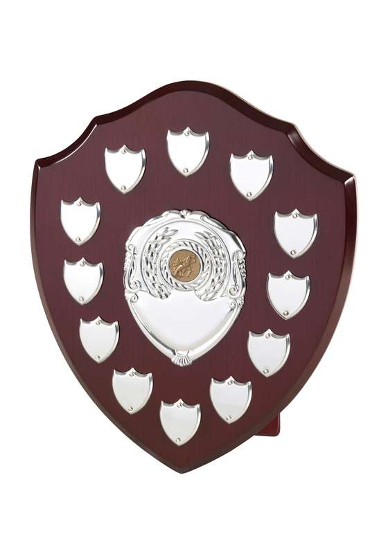 MC MB 12in Perpetual Shield Award – 12 Side Shields – Brown