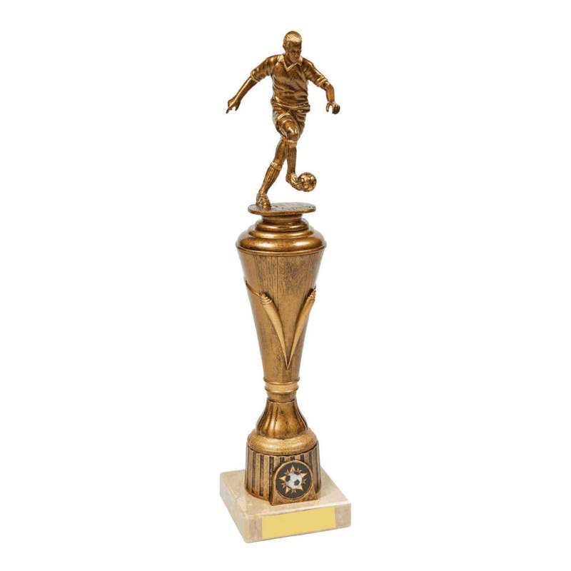 Antique Gold Male Football Pillar Trophy