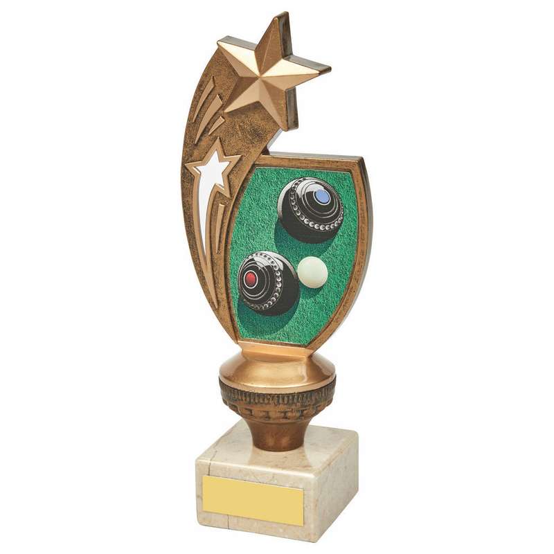 Antique Gold Lawn Bowls Star Award