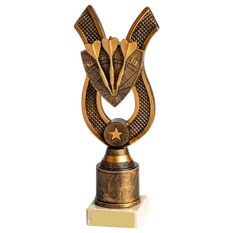 Antique Gold Darts Award with Resin Darts Trim