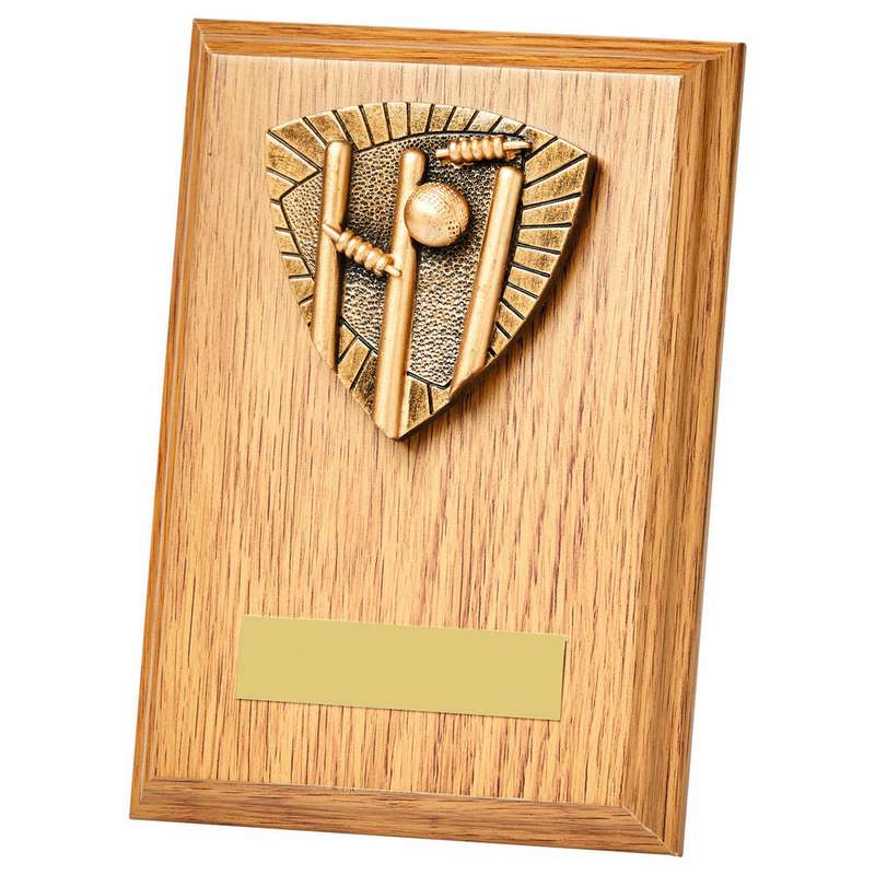 Cricket Stumps Wood Plaque