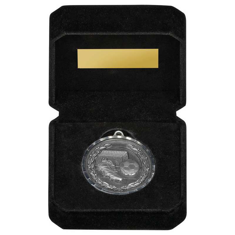 50mm Milled Edge Football Medal in Case