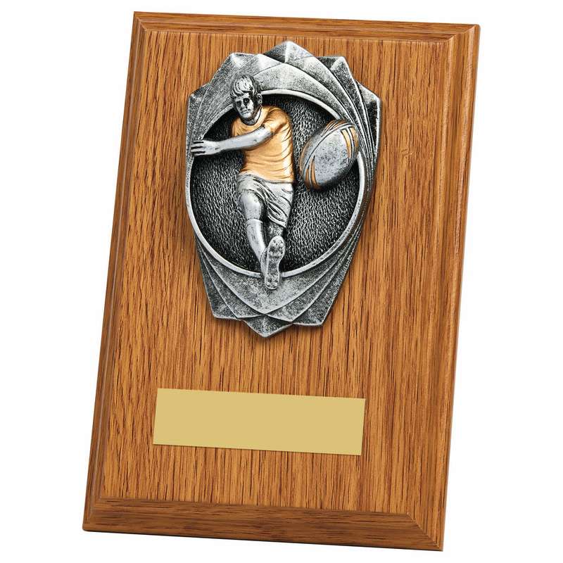 "Rose" Light Oak Rugby Plaque (Male)