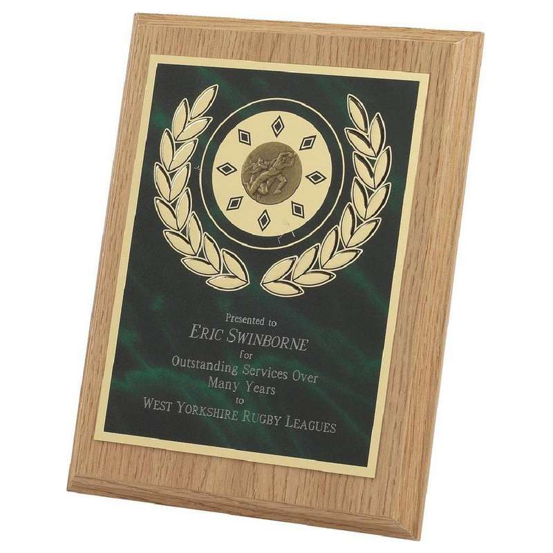 Green Aluminium Front Light Wood Plaque