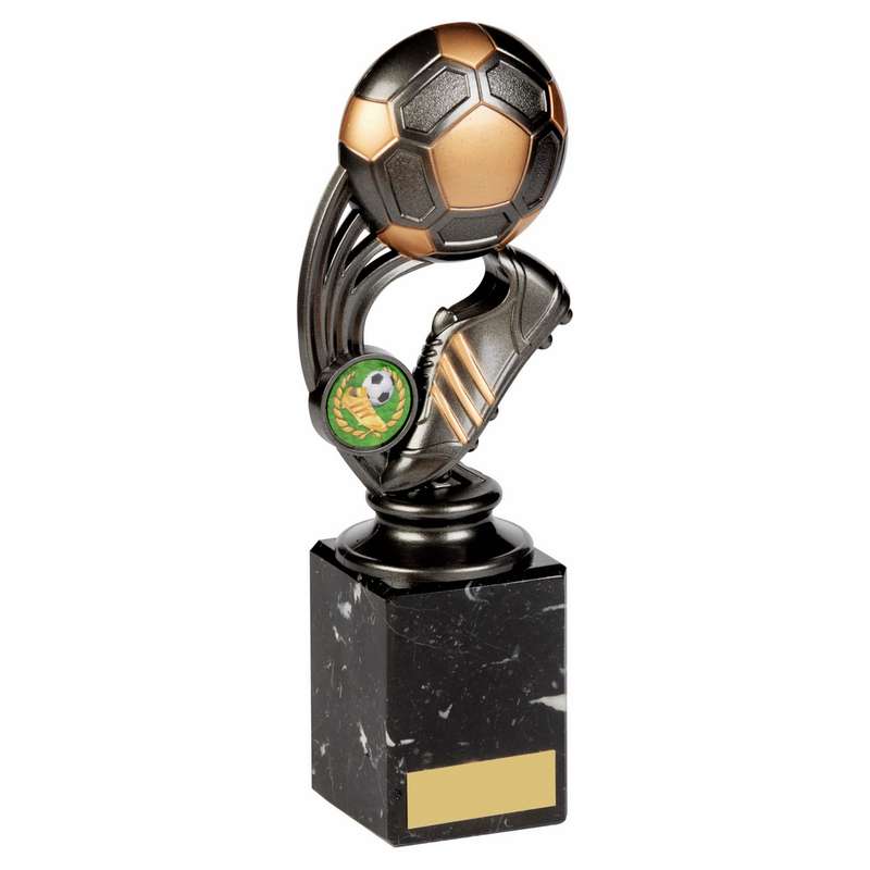 Gunmetal Football Boot Ball on Marble