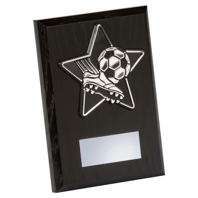 Silver/Black Boot Ball Trim, Black Wood Award