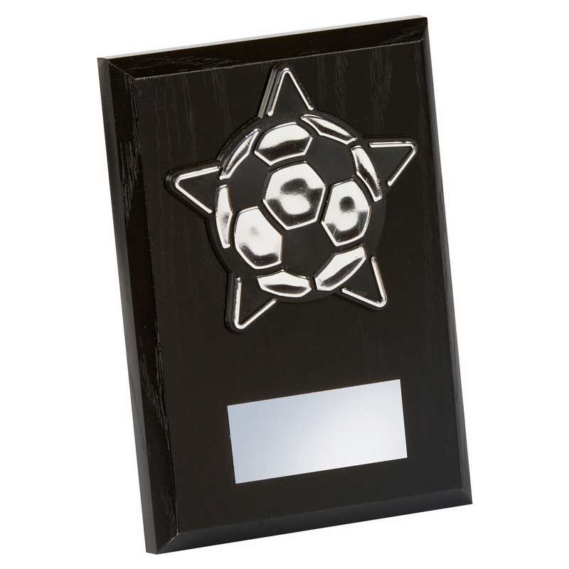 Silver/Black Football Trim, Black Wood Award
