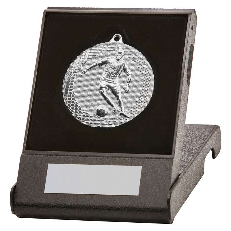 Gold Male Football Medal in Case